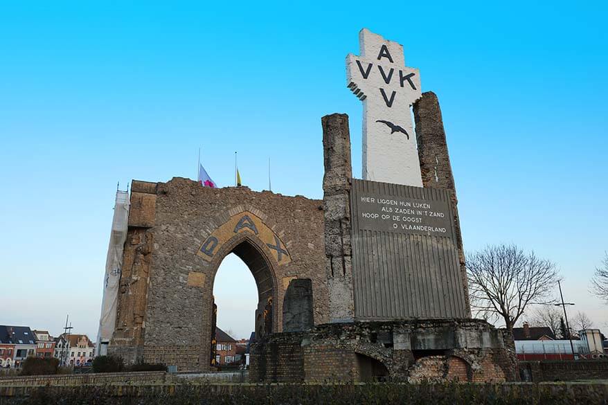 Gate of Peace at the Yser Tower in Diksmuide Belgium