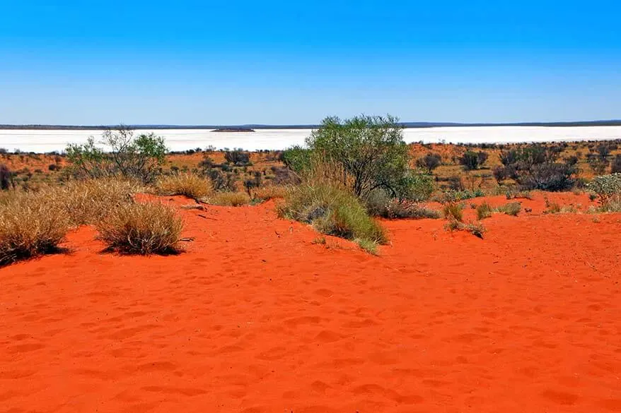 Salt Lake at Mount Conner Lookout Outback Australia