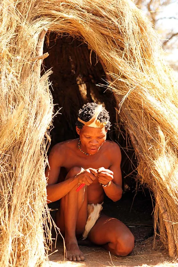 Buhmen medicine man in Namibia