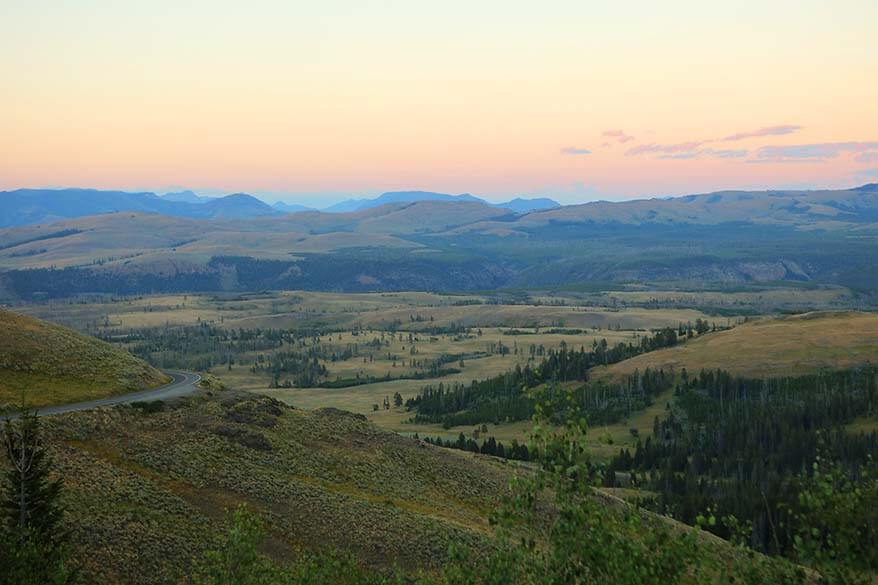 Dunraven Pass at Mount Washburn in Yellowstone National Park