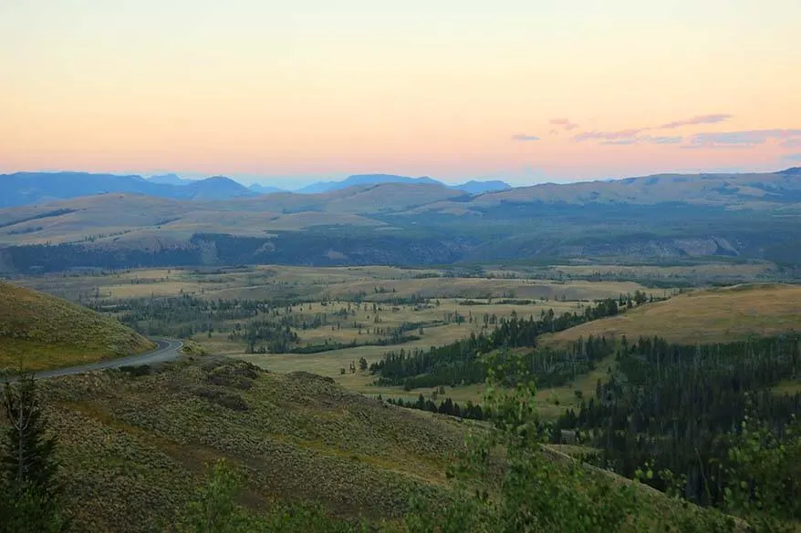 Dunraven Pass at Mount Washburn in Yellowstone National Park