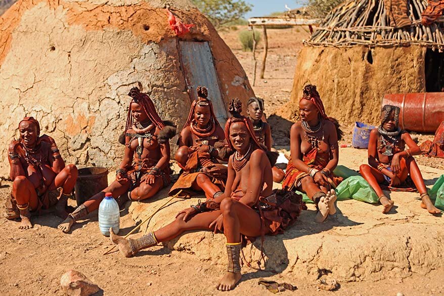 Himba tribe women in Damaraland Namibia