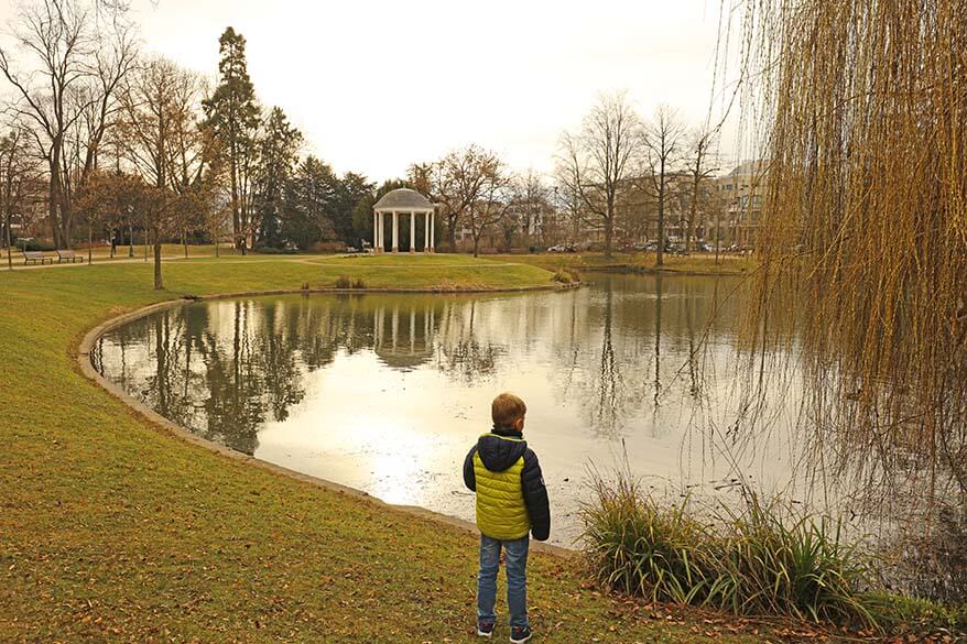 Parc de L'Orangerie is a great place to spend a couple of hours in Strasbourg with kids