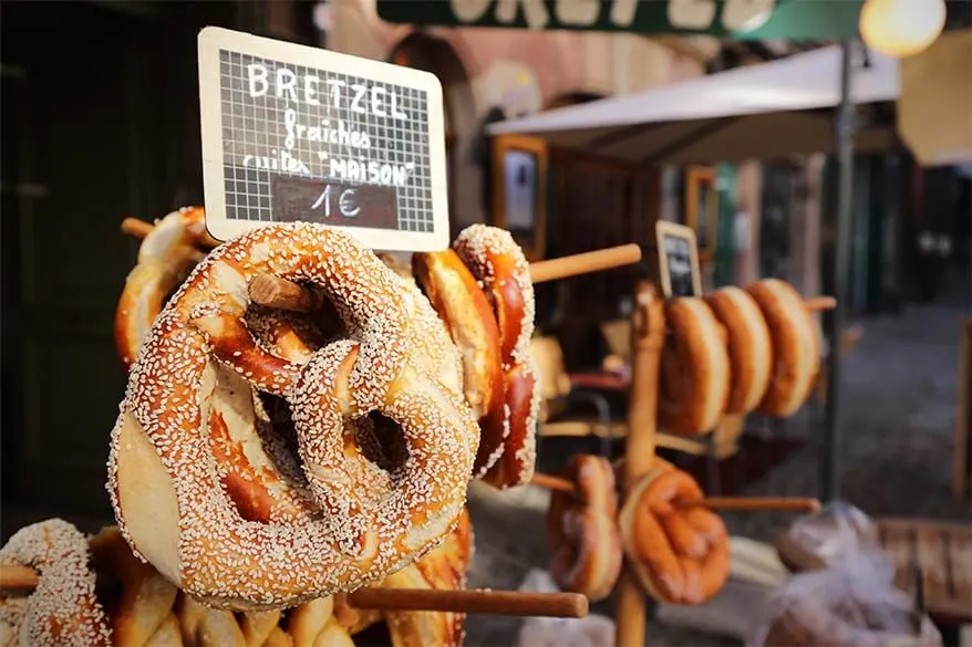 Pretzel for sale in Strasbourg France