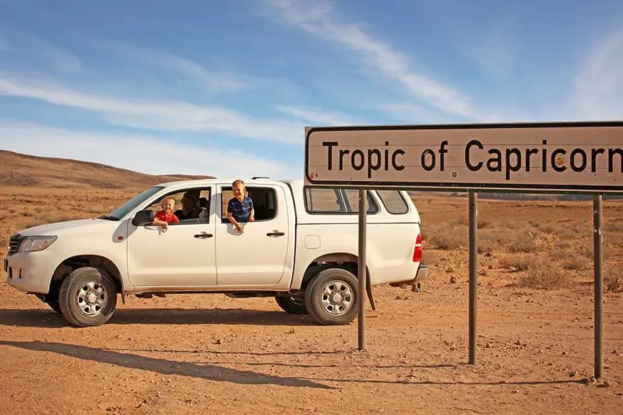 Tropic of Capricorn sign Namibia