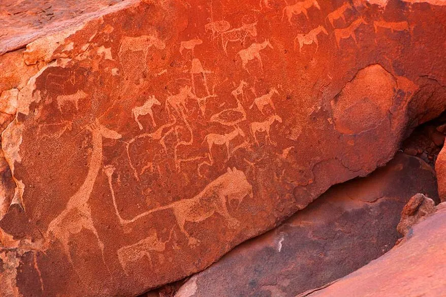 Twyfelfontein ancient rock art at the Lion Man Route - One of the best things to do in Namibia
