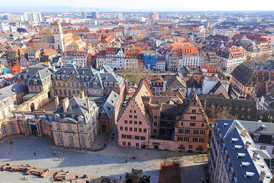 View over Strasbourg from the bell tower of Strasbourg Cathedral