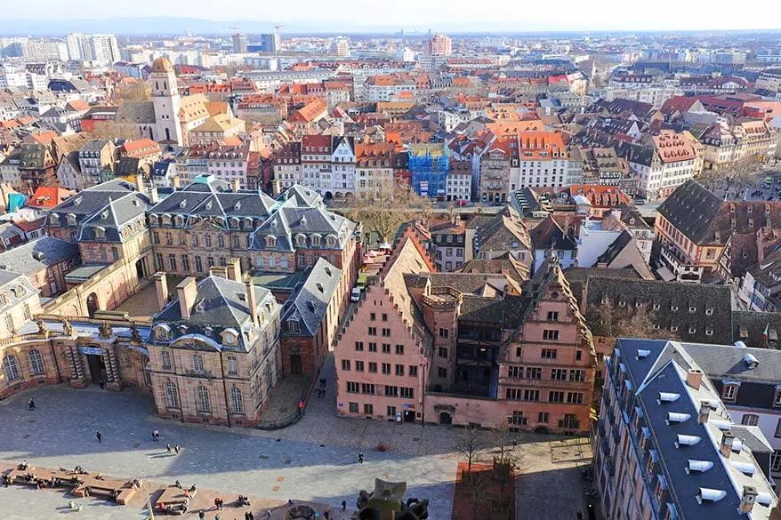 View over Strasbourg from the bell tower of Strasbourg Cathedral