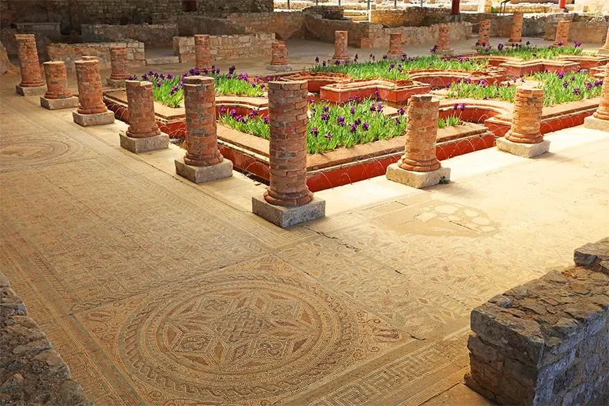 Floor mosaic at Conimbriga Ancient Roman Site in Central Portugal