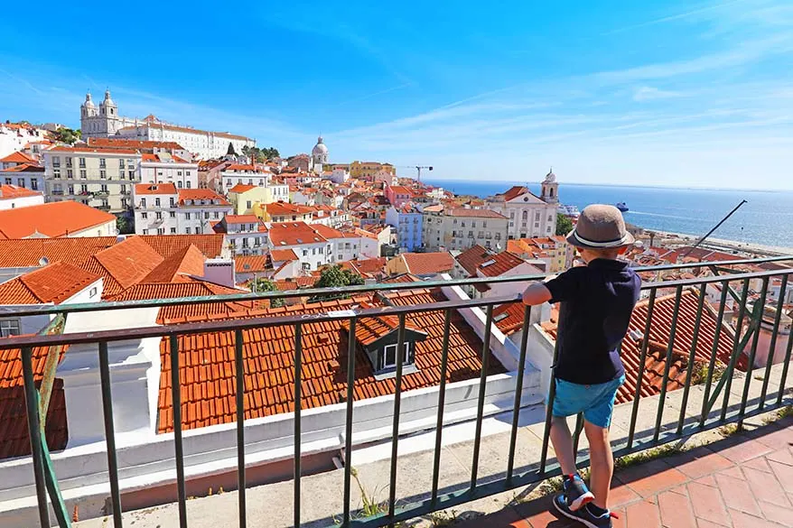 Largo das Portas do Sol viewpoint in Alfama Lisbon