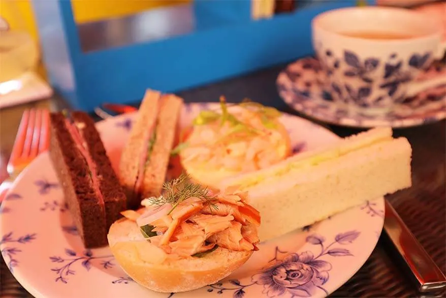 English Afternoon tea snacks and mini sandwiches