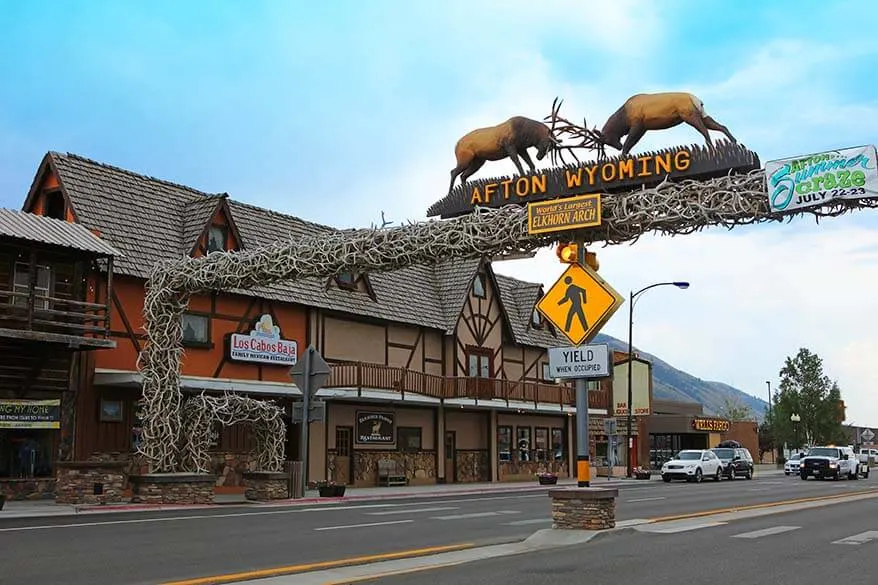 Town of Afton in Wyoming, USA
