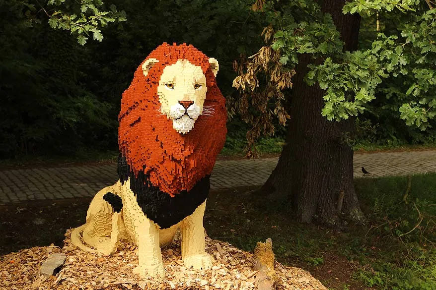 Art With Lego Bricks - Lion in Planckendeal animal park Belgium