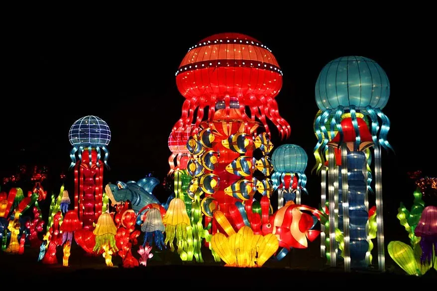 China Light festival in Antwerp Zoo in winter