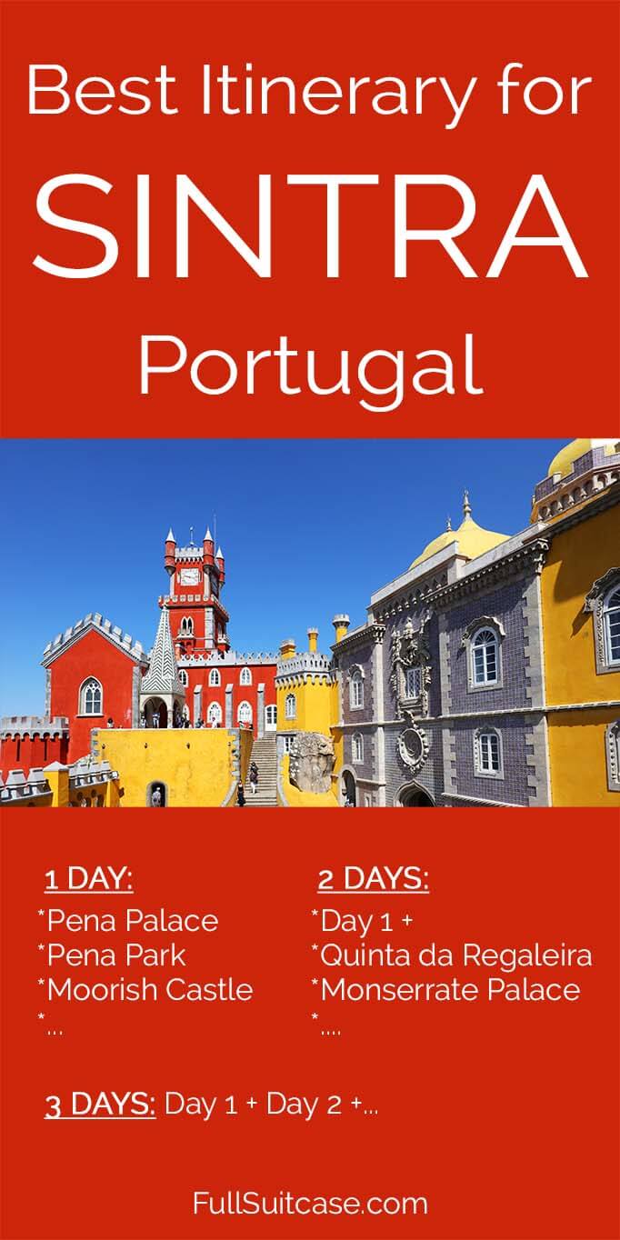 Best itinerary suggestions for one to three days in Sintra Portugal