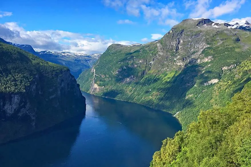 Geirangerfjord in Norway as seen from the Eagle Road