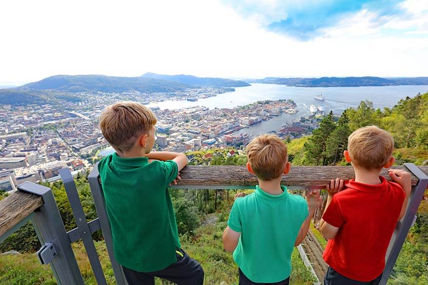 View over Bergen from Floyen mountain - Norway