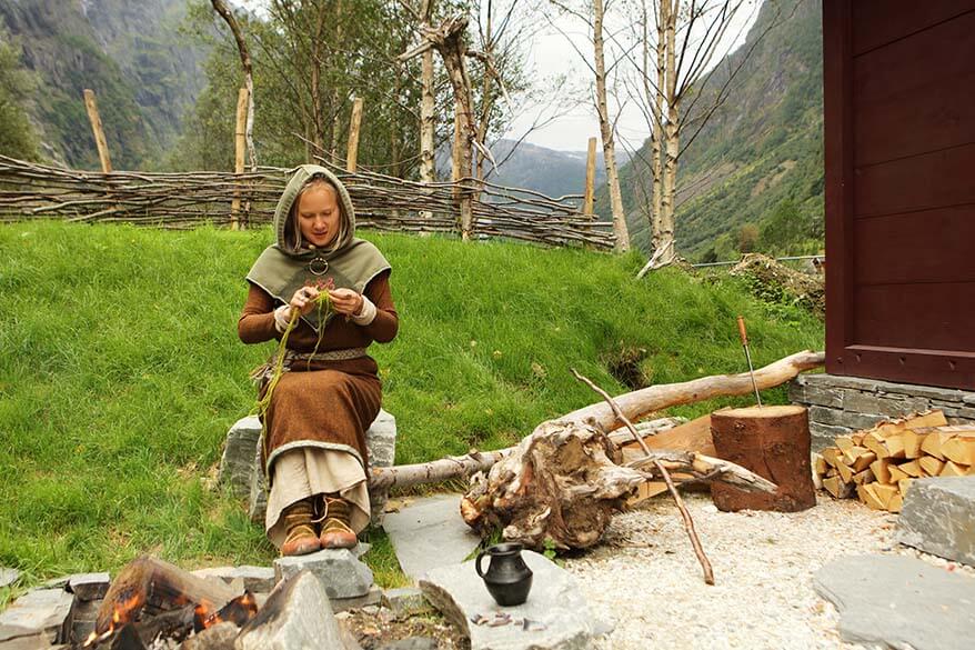 Vikings at Njardarheimr Viking Village in Gudvangen Norway