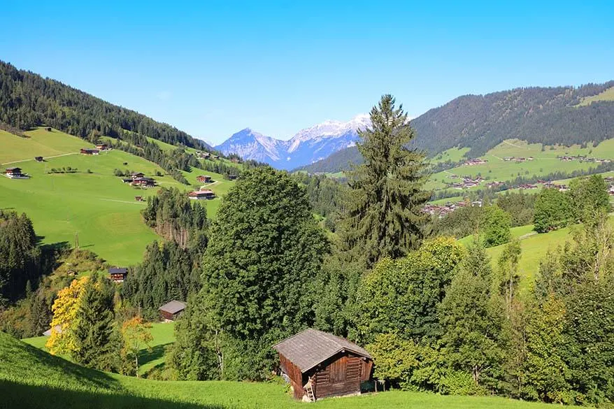 Alpbachtal region in Tirol mountains in Austria