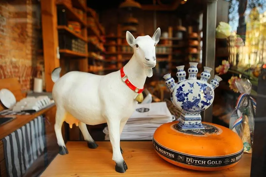 Dutch cheese shop on one of the Nine Streets in Amsterdam