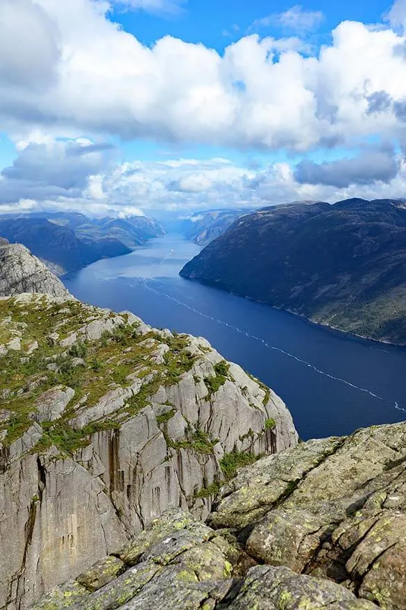Lysefjord as seen from the Preikestolen - Pulpit Rock hike in Norway