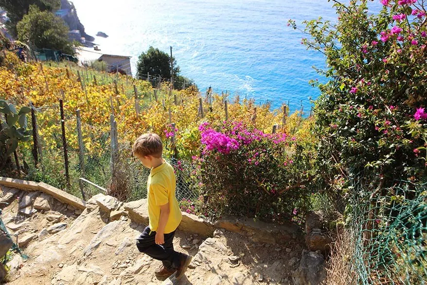 Hiking the Cinque Terre trail with kids