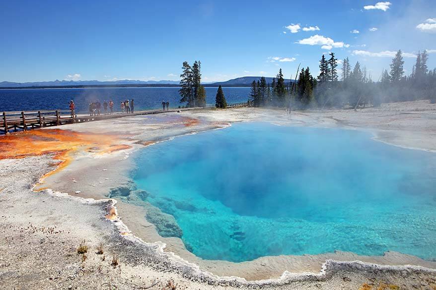 Colorful thermal features of the West Thumb Geyser Basin in Yellowstone