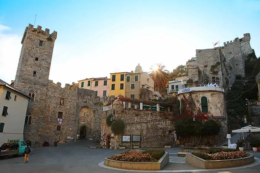 Porta del Borgo and Torre Capitolare in Portovenere Italy