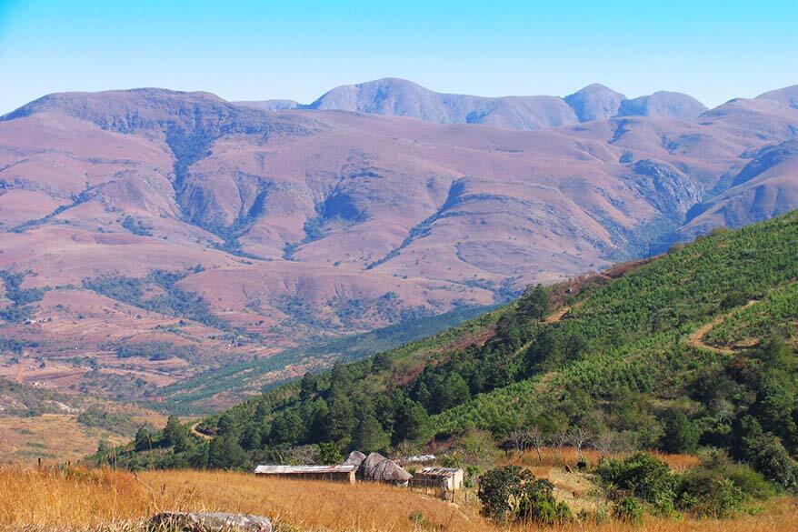 Driving through Swaziland in Africa