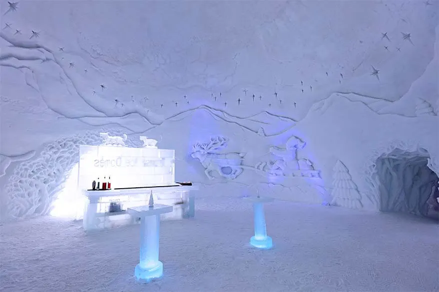 Ice bar at the Tromso Ice Hotel in Northern Norway