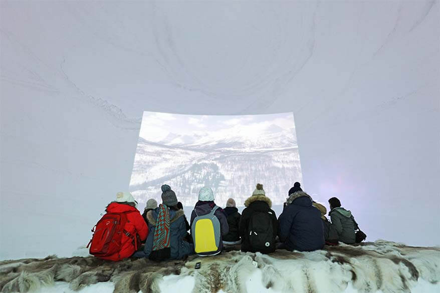 Ice cinema at Tromso Ice Domes in Norway