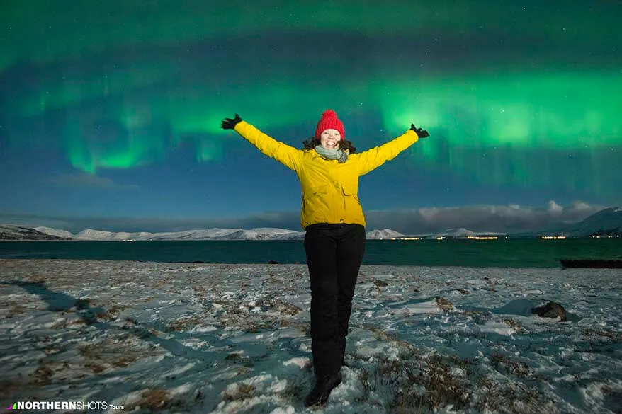 Northern Shots took this great picture of me with auroras - Tromso Norway