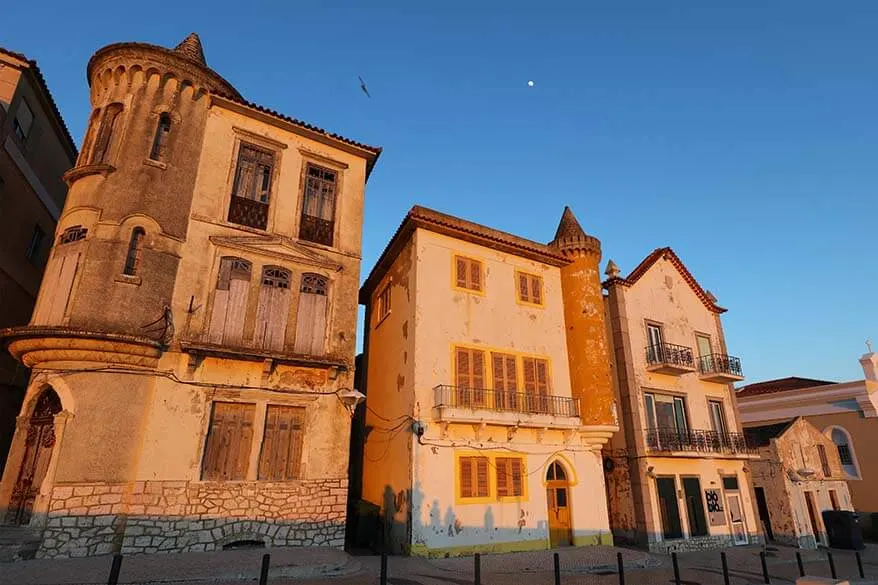 Old buildings in Nazare in Central Portugal