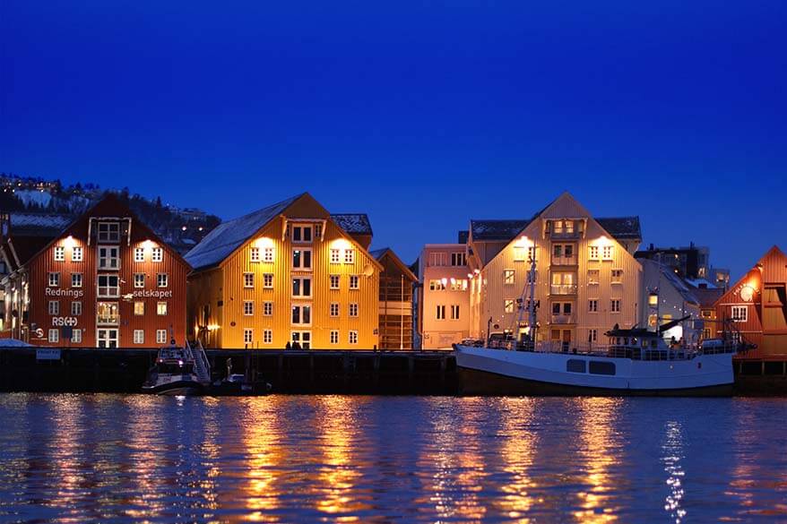 Tromso porto di notte