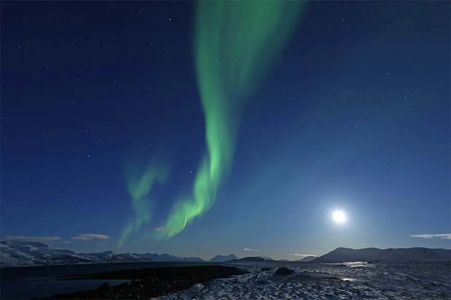 Observando la aurora boreal en Tromso Noruega