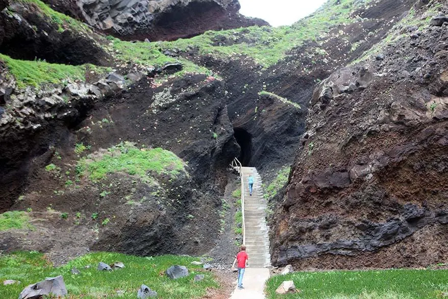 Entrance to a hidden beach in Northern Madeira