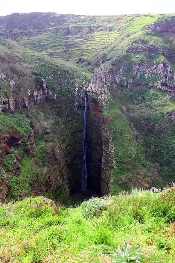 Waterfall at Miradouro Garganta Funda in Madeira
