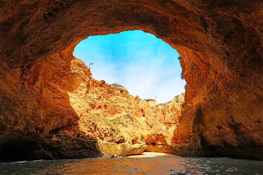 Most beautiful sea caves in Algarve Portugal