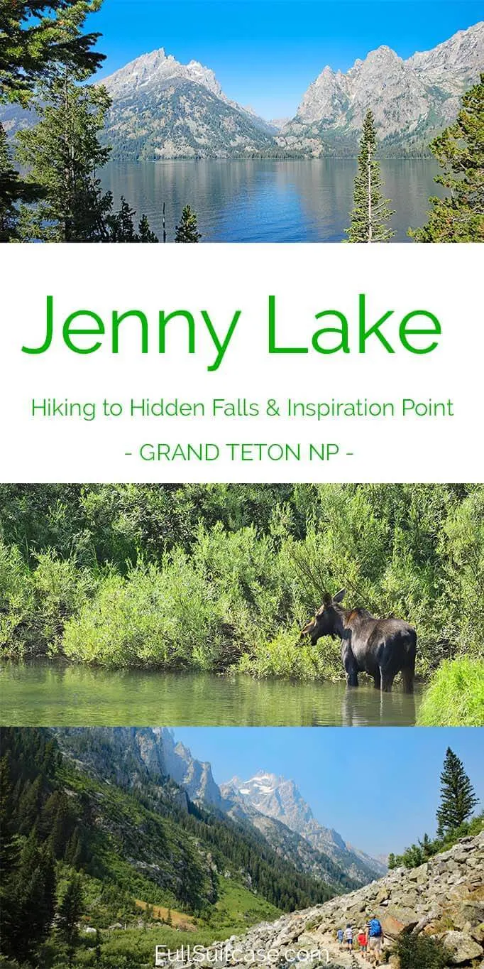 Jenny Lake and hiking to Hidden Falls, Inspiration Point and Cascade Canyon - Grand Teton NP, Wyoming USA