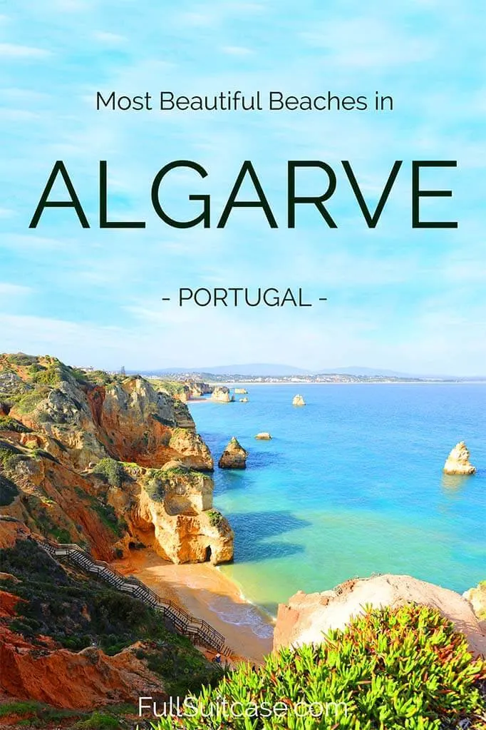 Most beautiful beaches in Algarve region in South Portugal