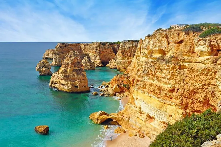 Praia da Marinha is one of the most beautiful beaches in Algarve Portugal