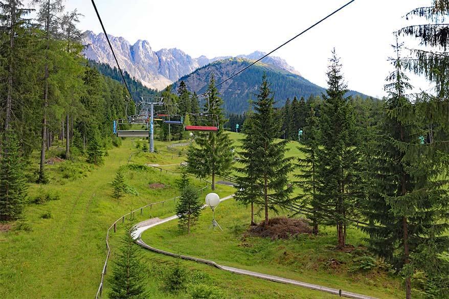 Alpine coaster in Biberwier in Tyrol