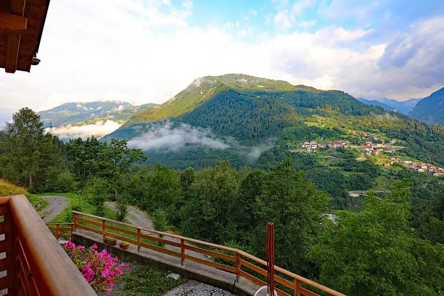 Beautiful view over Val di Chiese region in Trentino Italy
