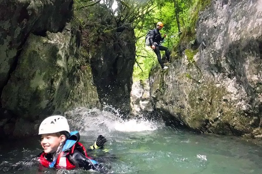 Canyoning with kids in Trentino Italy
