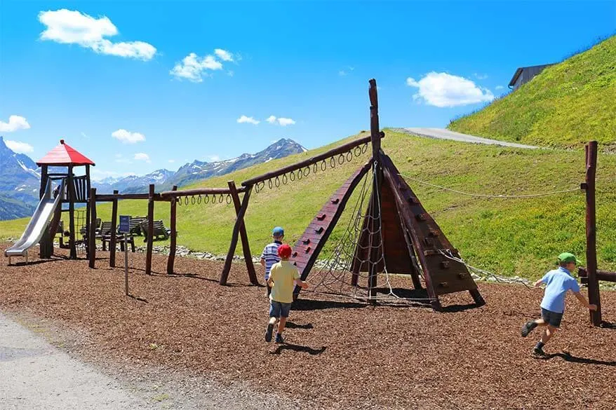 Children's playground at Galzigbahn in St Anton in Tyrol, Austria