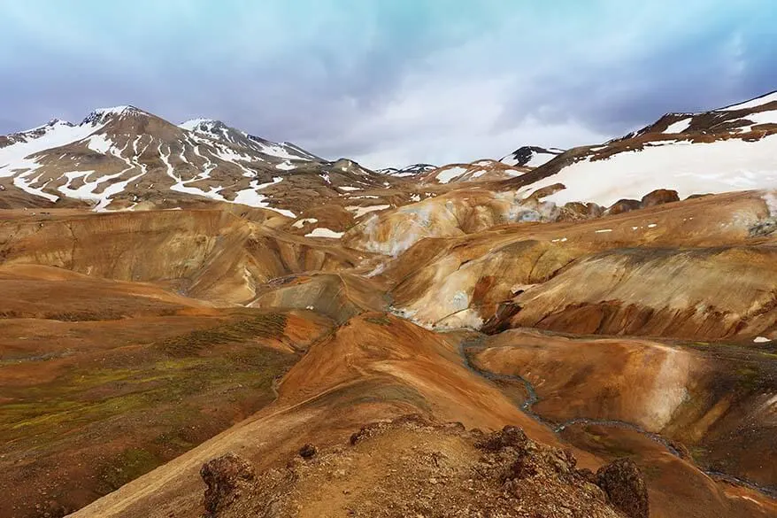 Colorful geothermal area of Kerlingarfjoll in Icelandic highlands
