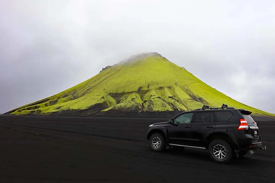 Driving to Maelifell mountain in Iceland