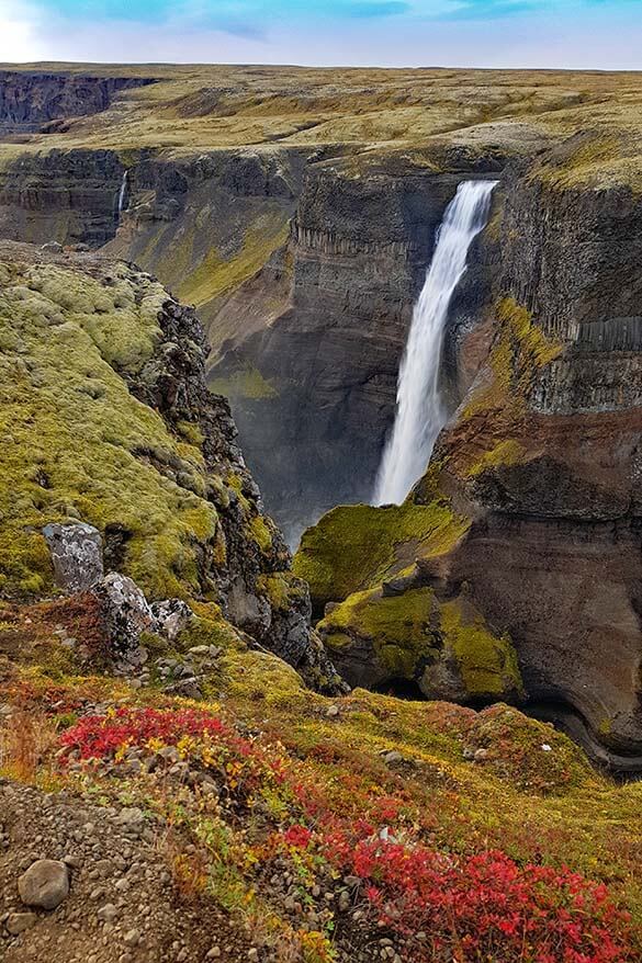 Haifoss waterfall in Iceland's highlands