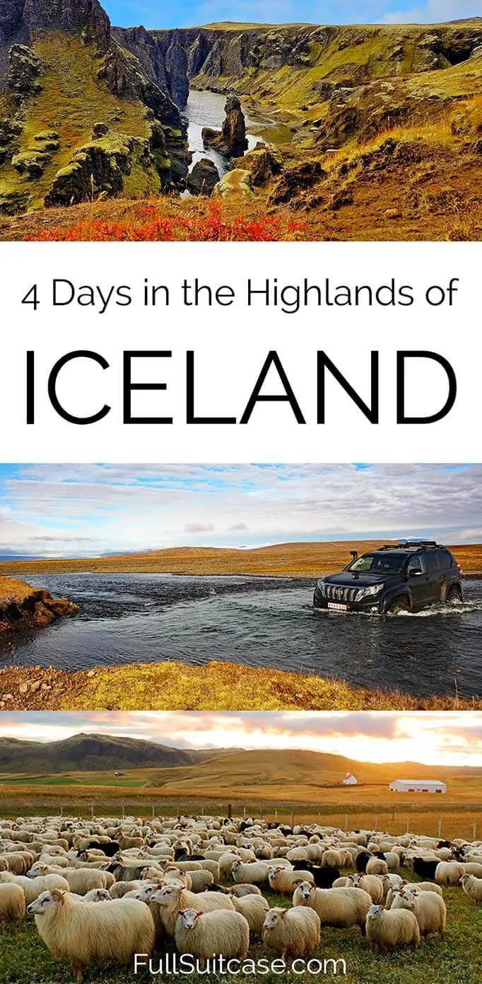 Icelandic highlands itinerary for 4 days