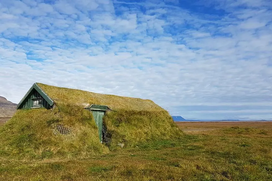 Icelandic turf house in the highlands